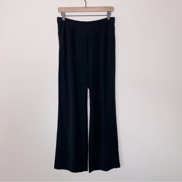 ST JOHN COLLECTION STRAIGHT KNIT PANT pleated pockets quietluxury dark academia - Picture 2 of 11